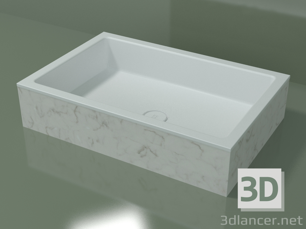 modello 3D Lavabo da appoggio (01R141301, Carrara M01, L 72, P 48, H 16 cm) - anteprima