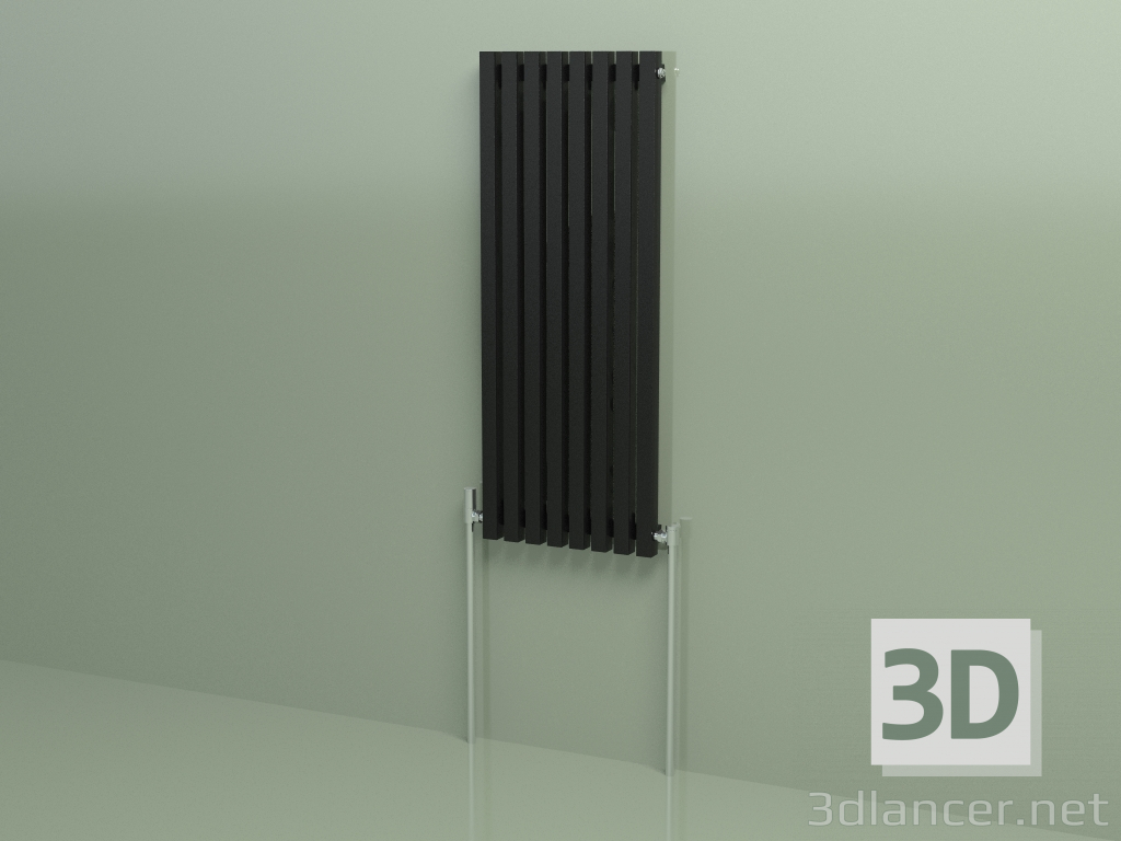 modello 3D Radiatore verticale RETTA (8 sezioni 1200 mm 40x40, nero lucido) - anteprima