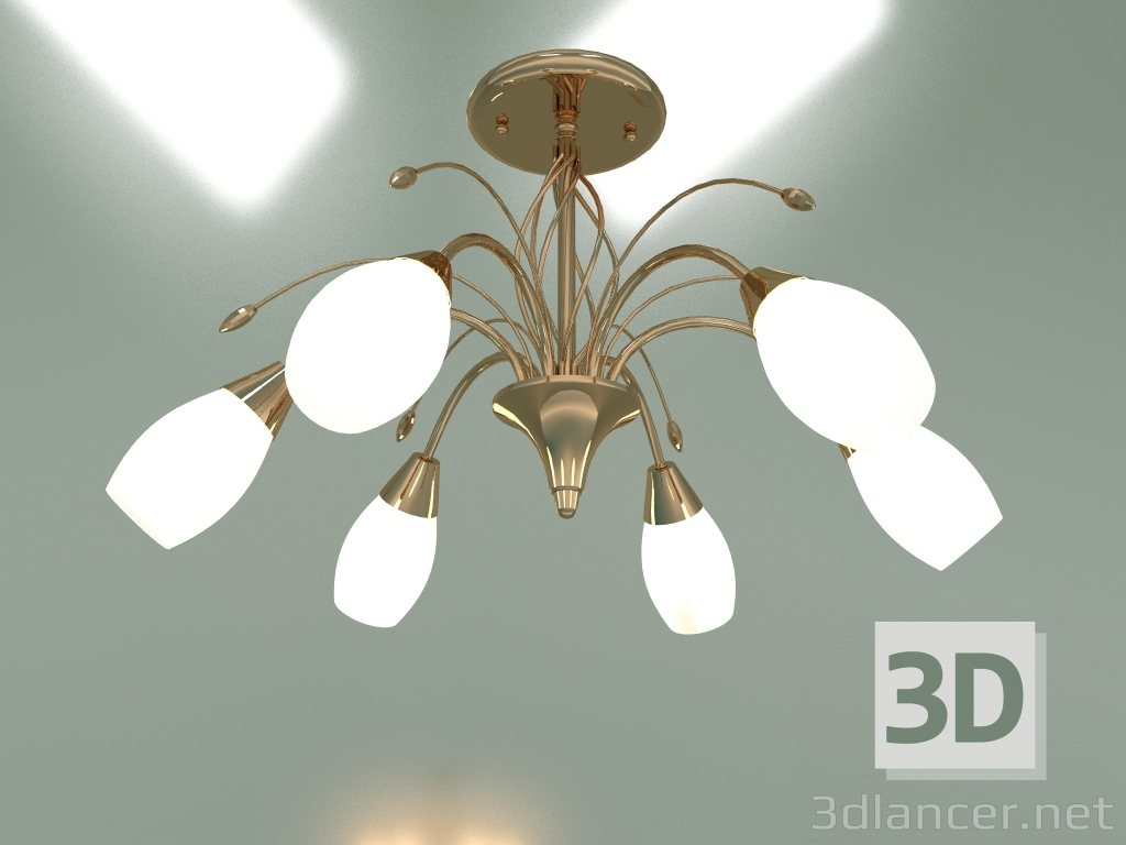 3d model Ceiling chandelier 22080-6 (gold) - preview