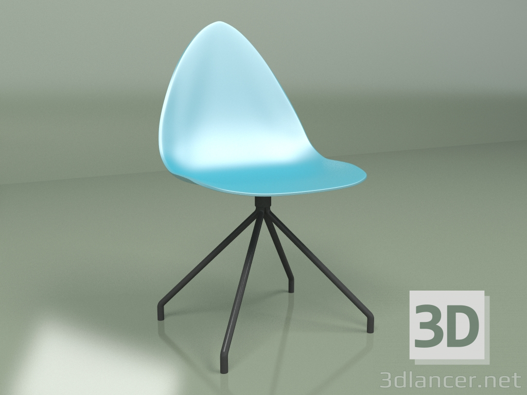 modèle 3D Chaise Nora (bleue) - preview