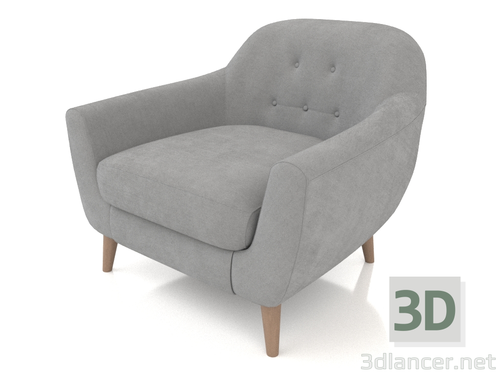 modèle 3D Fauteuil Stockholm (gris) - preview