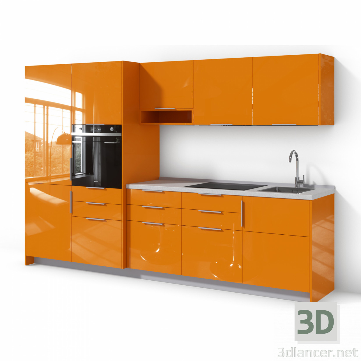 3d model Hi Tech Modern Kitchen - preview