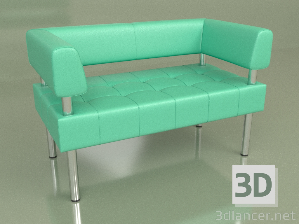 3d model Double sofa Business (Green leather) - preview