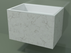 Wall-mounted washbasin (02R143301, Carrara M01, L 72, P 48, H 48 cm)