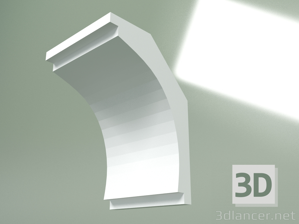 modello 3D Cornicione in gesso (zoccolo a soffitto) KT419 - anteprima