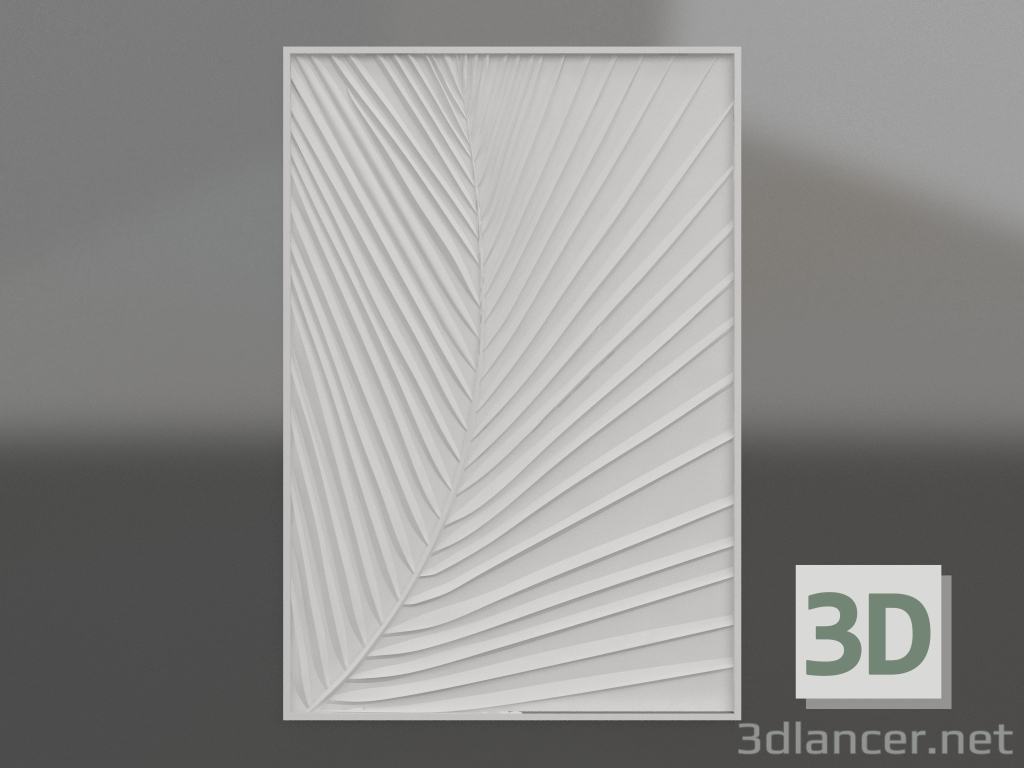 3D Modell Flachrelief Blatt - Vorschau
