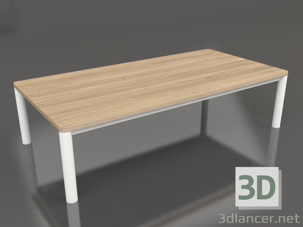 modello 3D Tavolino 70×140 (Bianco, Legno Iroko) - anteprima