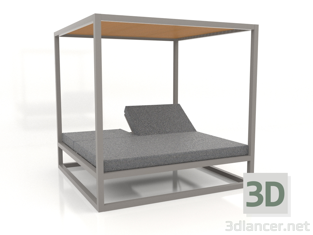 3D Modell Couch mit hohen festen Lattenrosten mit Decke (Quarzgrau) - Vorschau