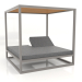 3D Modell Couch mit hohen festen Lattenrosten mit Decke (Quarzgrau) - Vorschau
