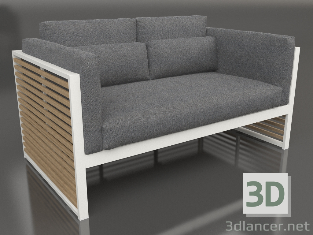 modèle 3D Canapé 2 places avec dossier haut (Gris Agate) - preview