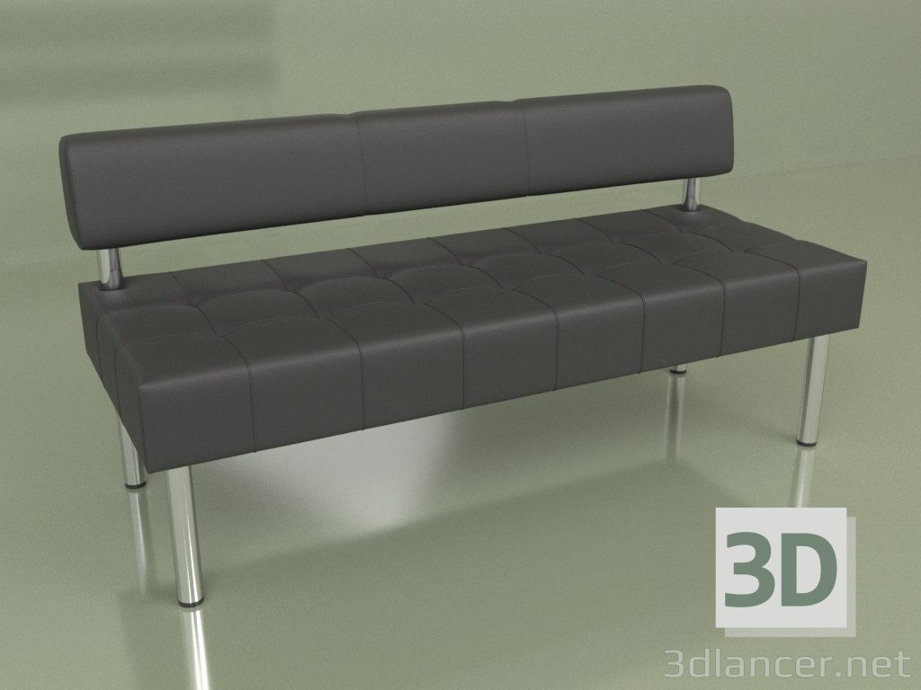 3D Modell Abschnitt 3-Sitzer Business (Schwarzes Leder) - Vorschau