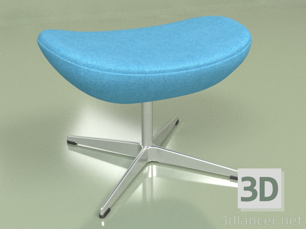modèle 3D Oeuf ottoman (bleu) - preview