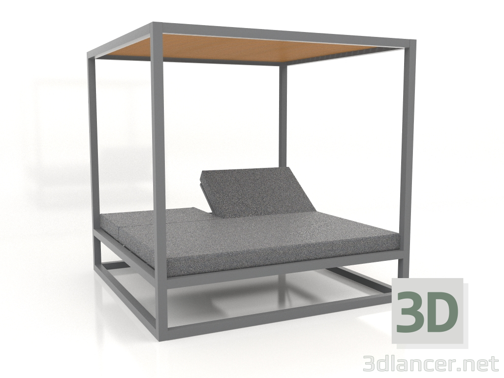 Modelo 3d Sofá de ripas altas fixas com teto (Antracite) - preview