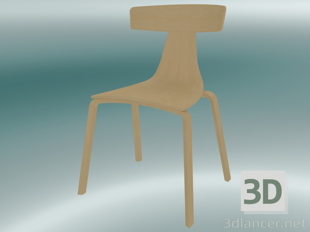 modello 3D Sedia impilabile REMO sedia in legno (1415-20, frassino naturale) - anteprima