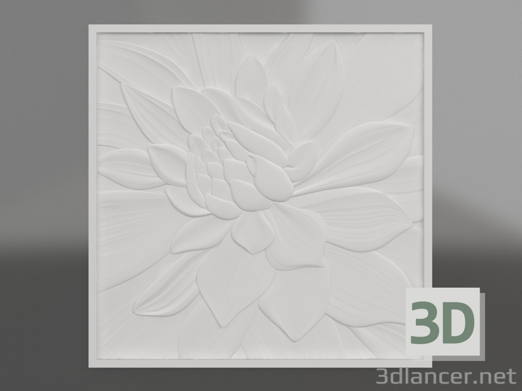 3d model Bas-relief Lotus - preview