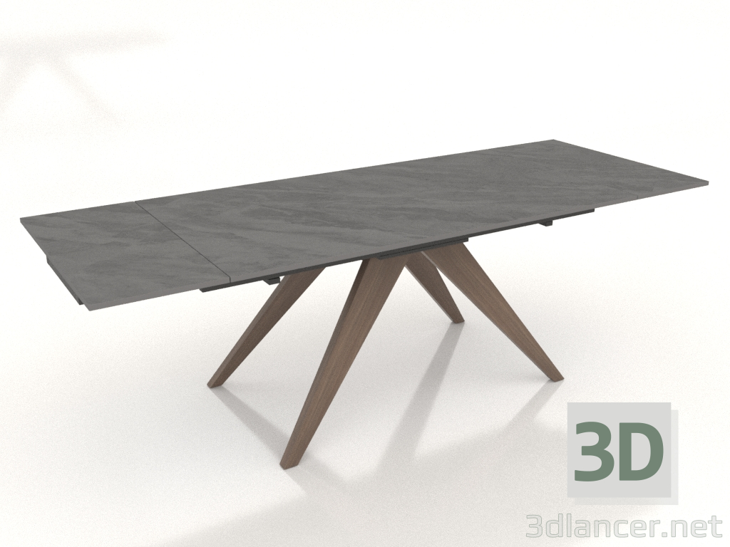 3D modeli Katlanır masa Valencia 160-240 (gri seramik-ceviz) - önizleme