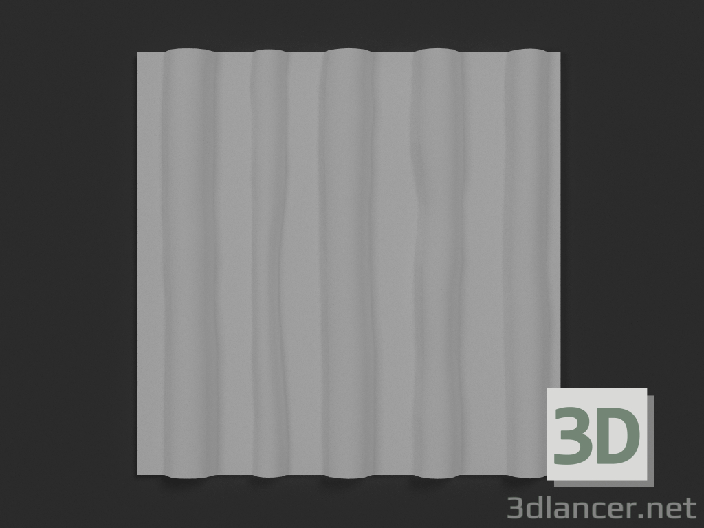 Modelo 3d Painel 3D de gesso Bétula - preview