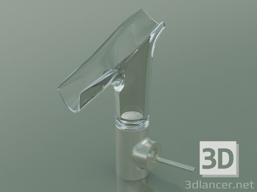 3d model Mezclador monomando de lavabo 140 con caño de vidrio (12112820) - vista previa