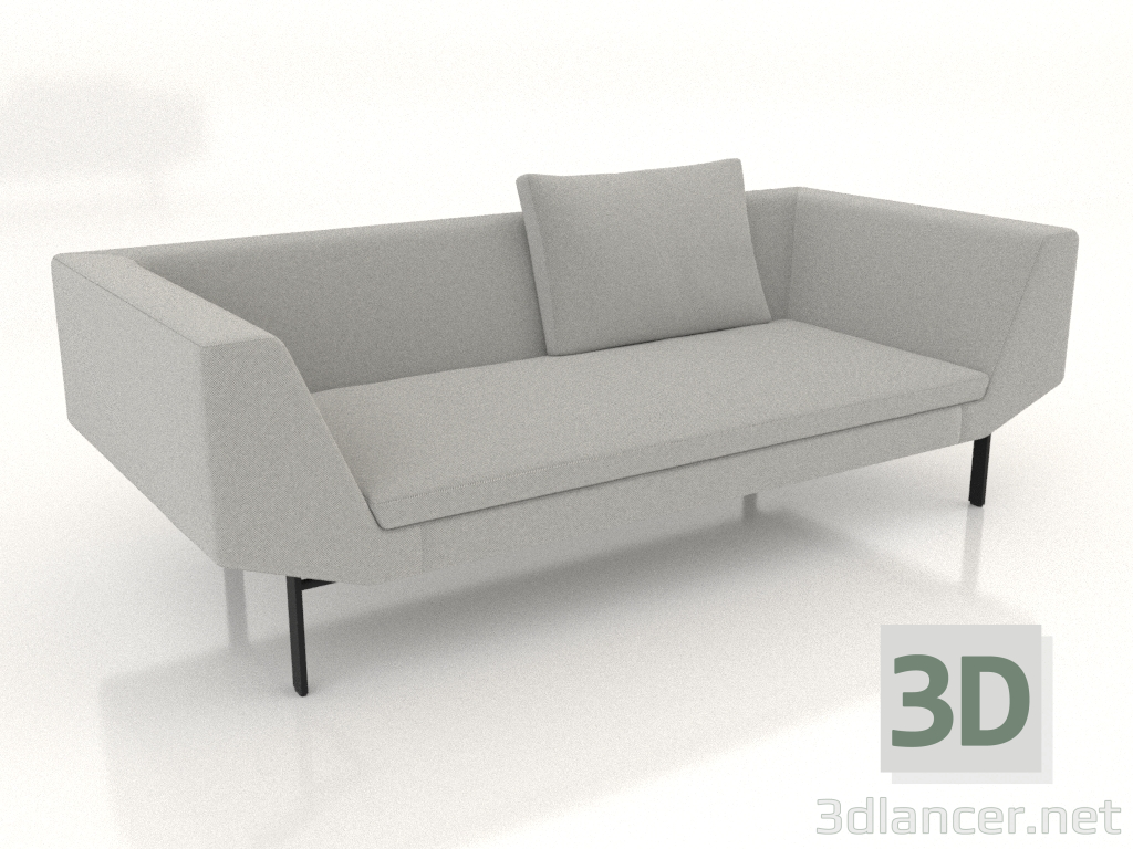 modèle 3D Canapé 2,5 places (pieds en métal) - preview