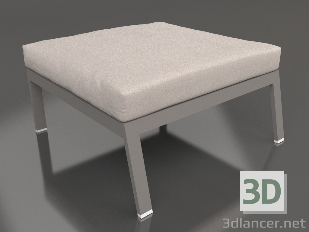 modèle 3D Module canapé, pouf (Gris quartz) - preview