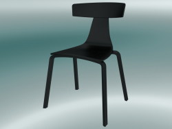 İstiflenebilir sandalye REMO ahşap sandalye (1415-20, kül siyahı)