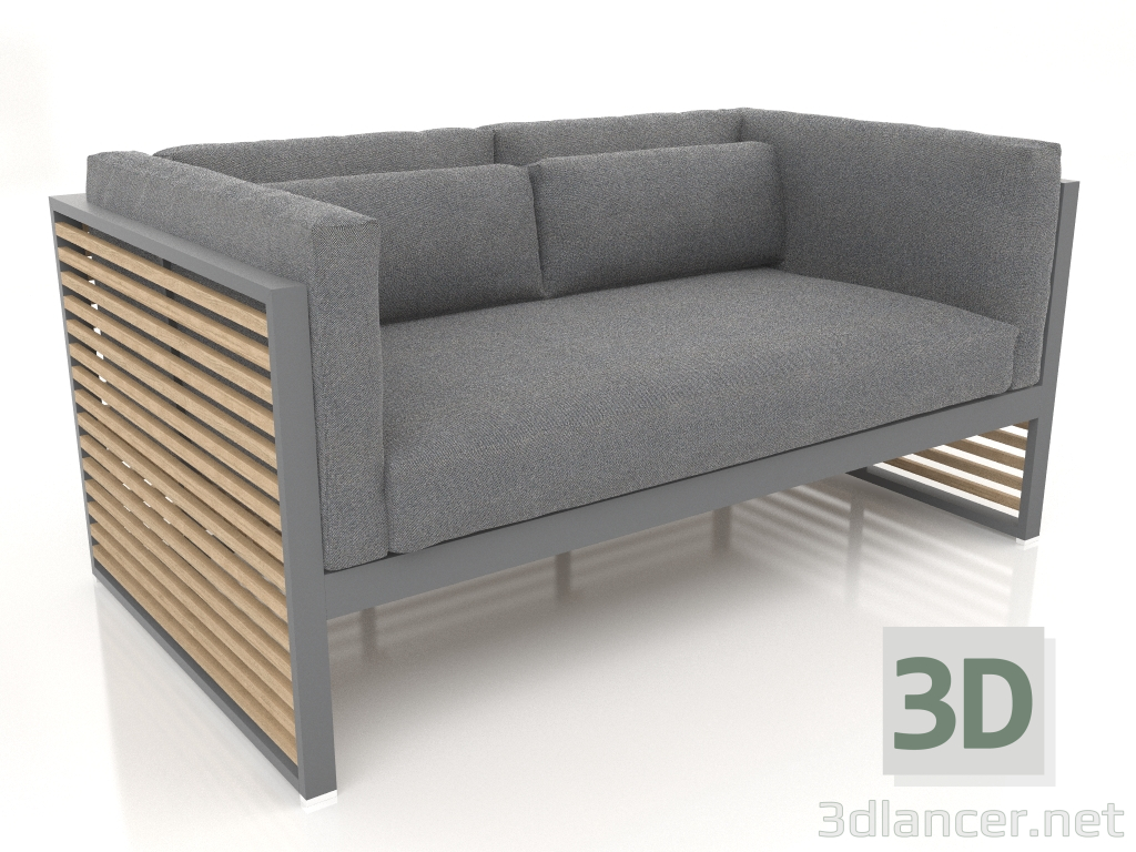 3D Modell 2-Sitzer-Sofa (Anthrazit) - Vorschau