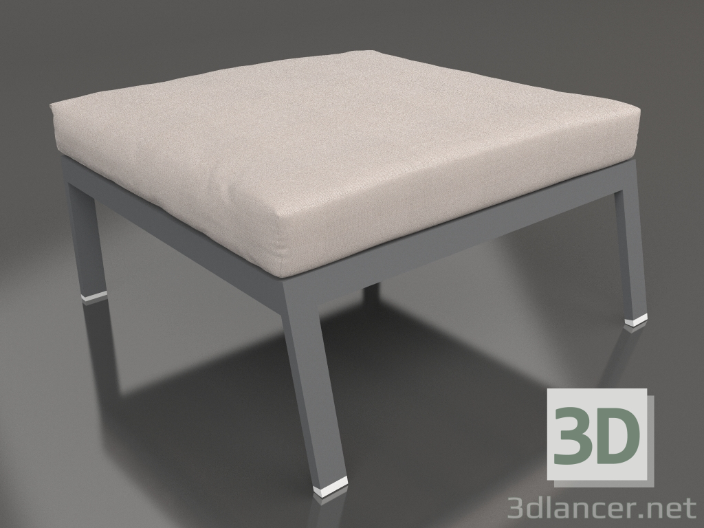 modello 3D Modulo divano, pouf (Antracite) - anteprima