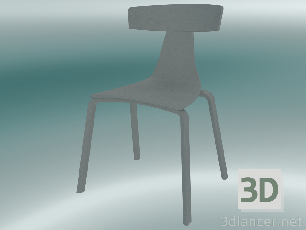 modèle 3D Chaise empilable Chaise REMO en bois (1415-20, gris cendré) - preview
