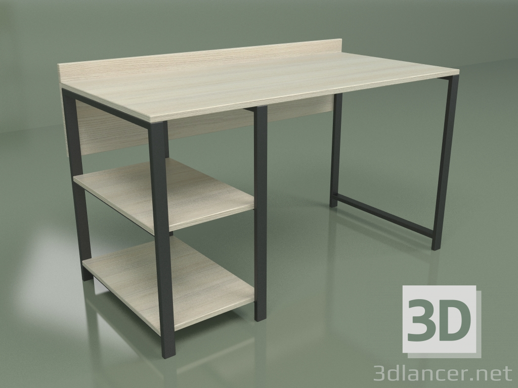 3D Modell Schreibtisch mit Regalen auf der linken Seite - Vorschau