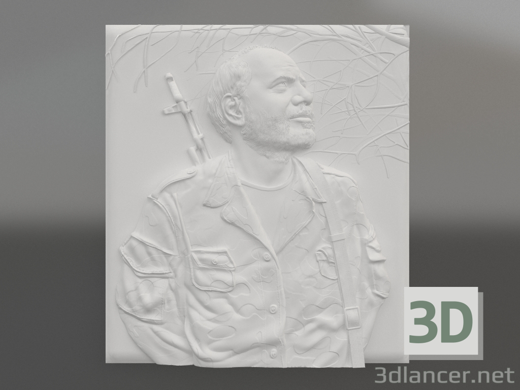 modèle 3D Monte en bas-relief - preview