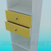 3D Modell Bücherregal mit Schubladen - Vorschau