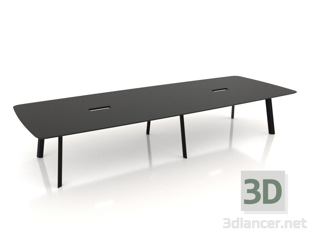 3d model Mesa de conferencias con orificio para cables 415x155 - vista previa