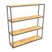 3d model Rectangular rack (WOOD, 120x30x128, 4 shelves) - preview