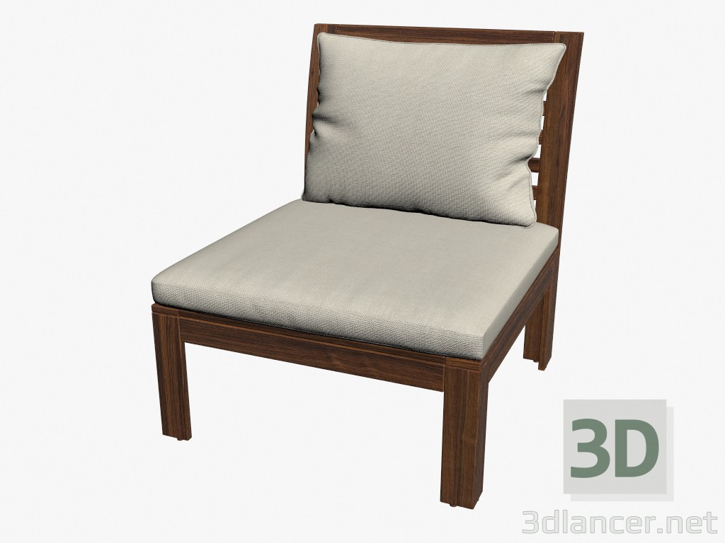 Modelo 3d Única seção com almofadas - preview