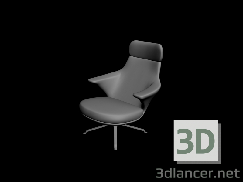 Modelo 3d cadeira do computador - preview