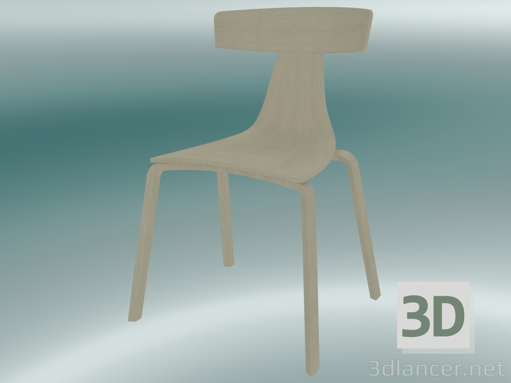 modèle 3D Chaise empilable Chaise REMO en bois (1415-20, craie de cendre) - preview