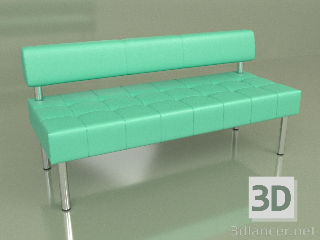 3d model Section triple Business (Green leather) - preview