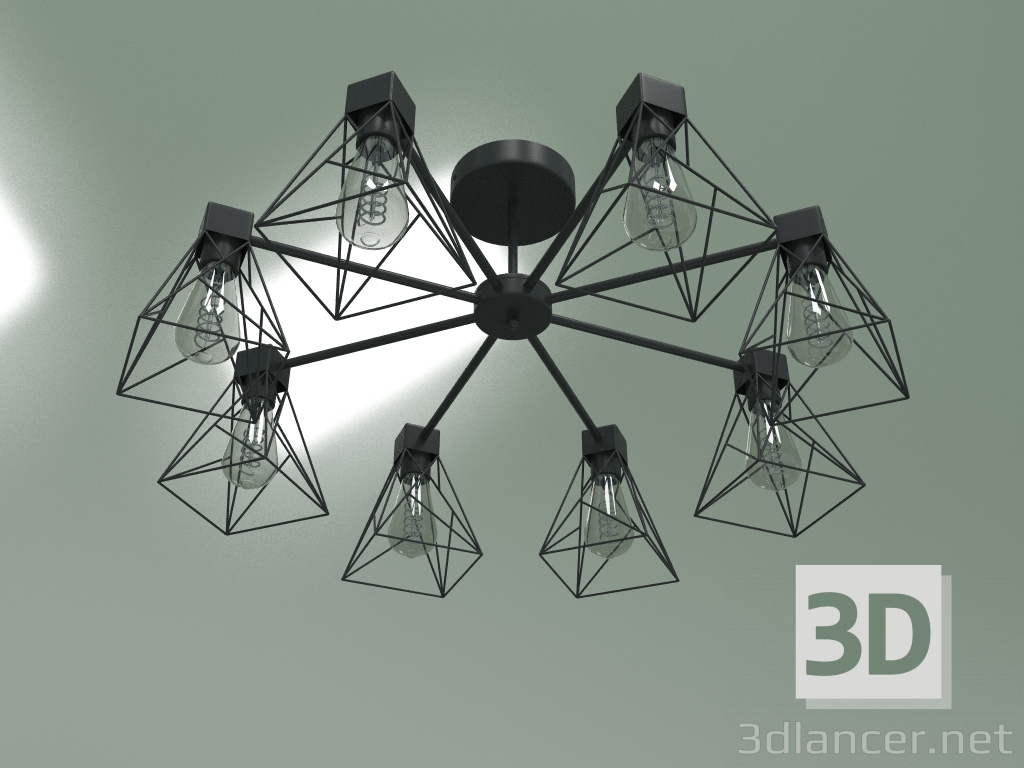 modello 3D Lampadario a soffitto 70107-8 (nero) - anteprima