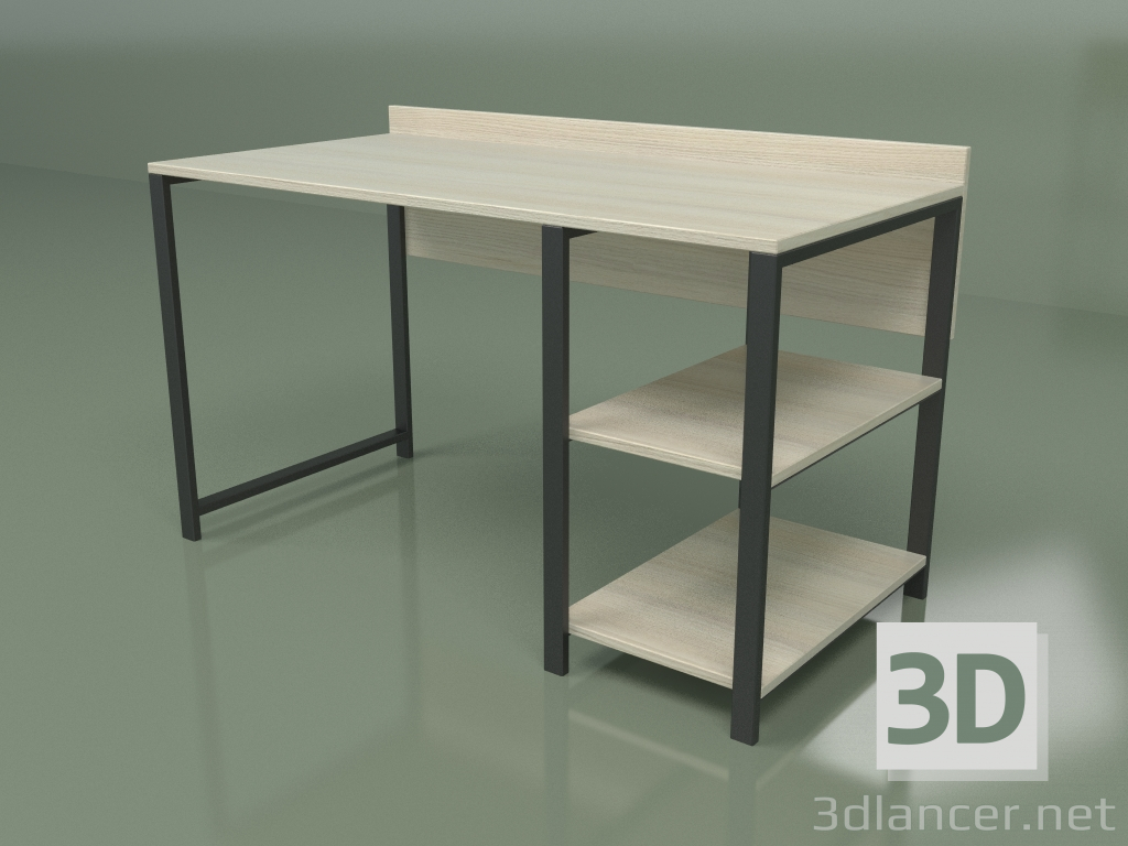 3D Modell Schreibtisch mit Regalen rechts - Vorschau