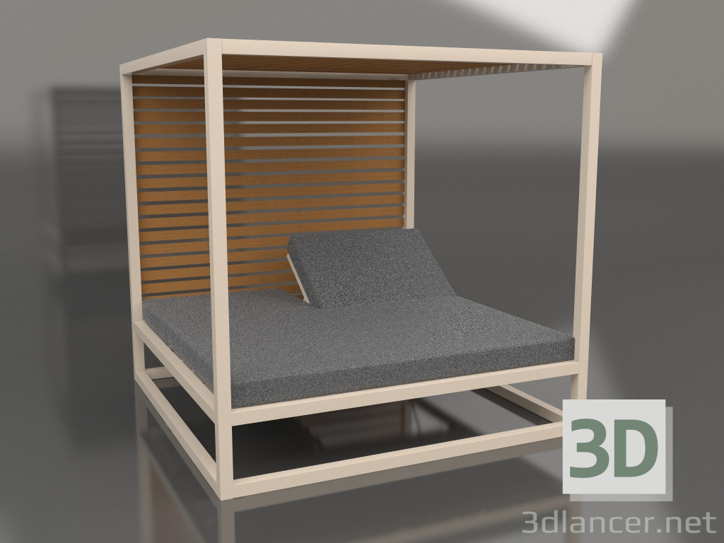 3D Modell Couch mit erhöhten festen Lattenrosten und Decke (Sand) - Vorschau