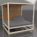 3D Modell Couch mit erhöhten festen Lattenrosten und Decke (Sand) - Vorschau