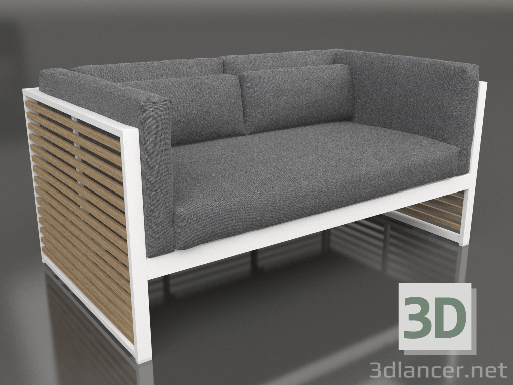 3 डी मॉडल 2 लोगों के लिए सोफा (सफ़ेद) - पूर्वावलोकन