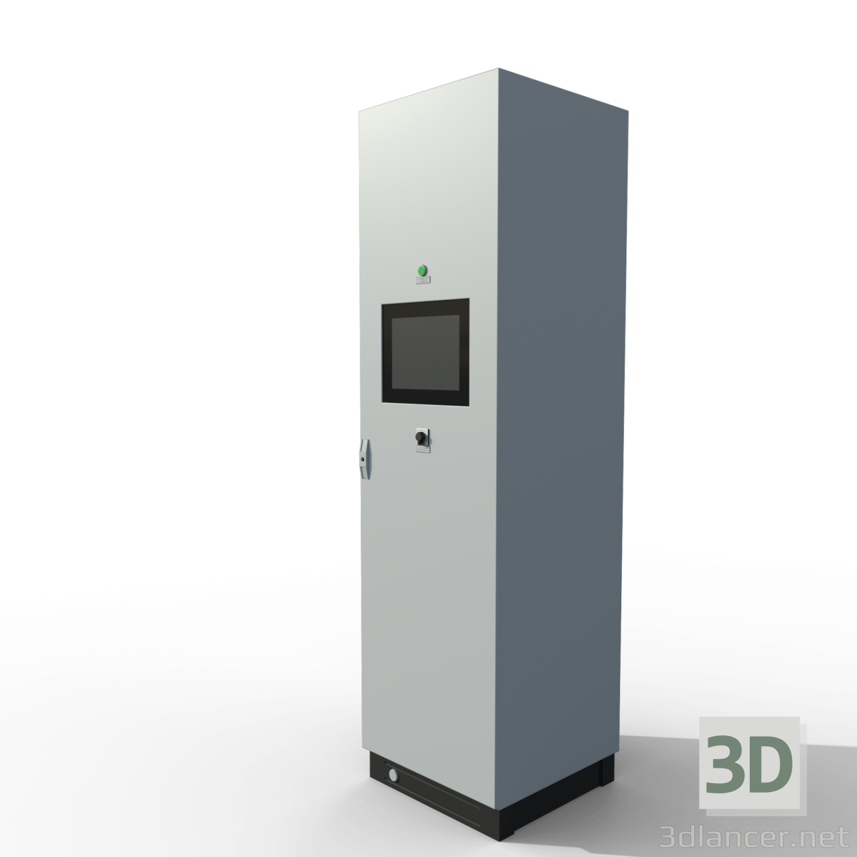 3d Control cabinet with monitor model buy - render