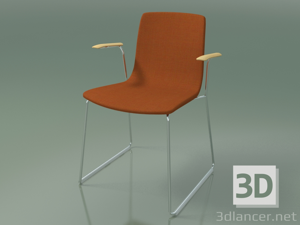 3d model Chair 3954 (on rails, with armrests, with upholstery) - preview
