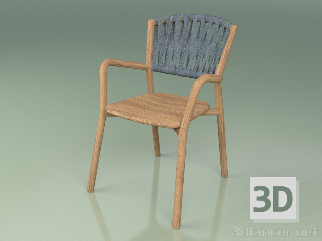 3D Modell Stuhl 161 (Teak, Gürtel Teal) - Vorschau