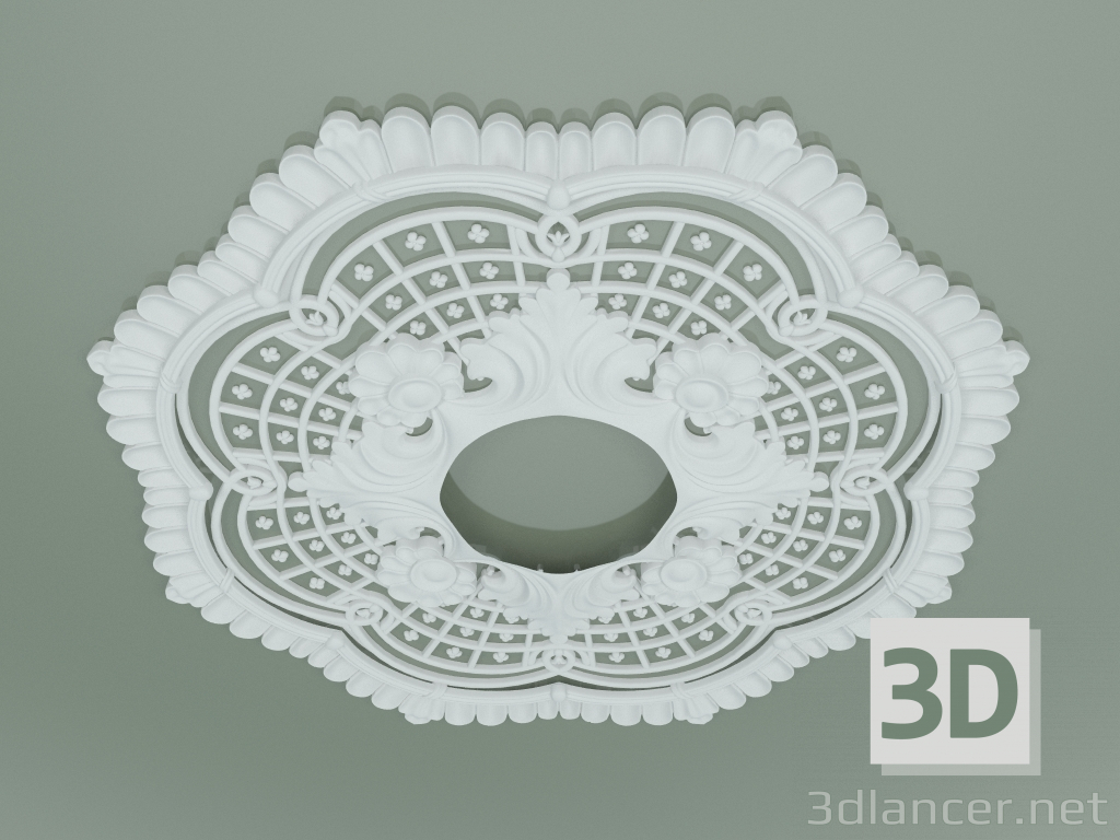 modèle 3D Socle préfabriqué en plâtre PA014 - preview