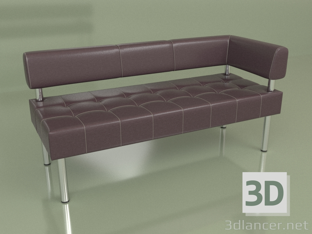 3d model Section three-seater left Business (Black2 leather) - preview