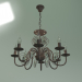 3d model Hanging chandelier 60018-8 (black with gold) - preview