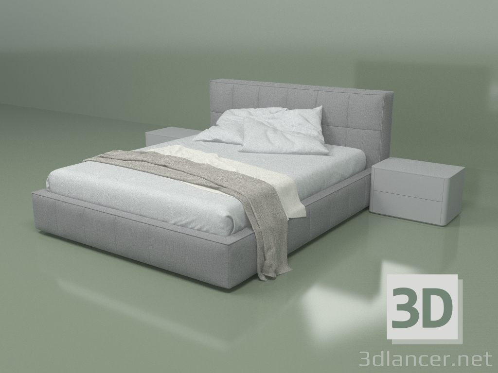 3D modeli Çift kişilik yatak Bergamo - önizleme