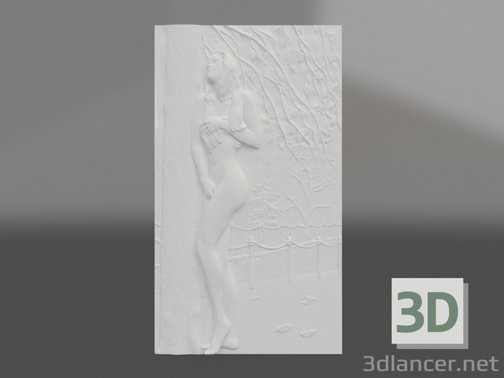 3D Modell Flachrelief nackt - Vorschau
